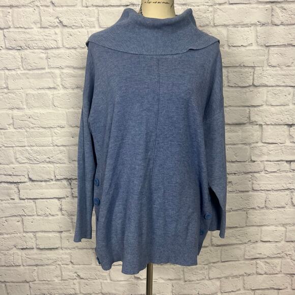 Cynthia Rowley Cowl Neck Sweater with Faux Buttons - Picture 1 of 6